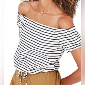 Madewell Melody Striped off shoulder Top M